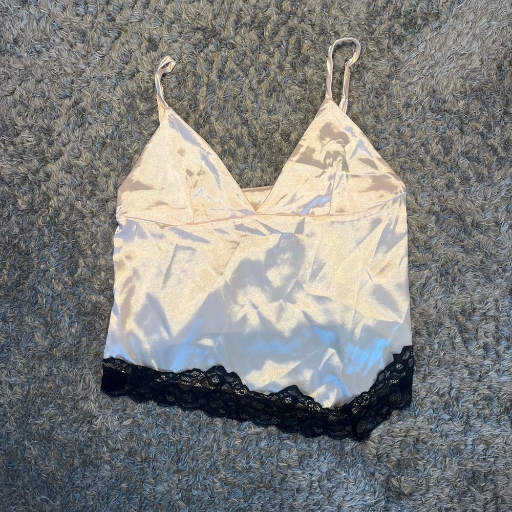 Champagne Lace Asymmetrical Tank